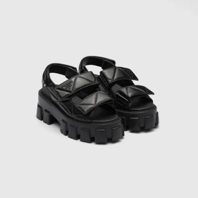 PRADA Black Monolith Nappa leather sandals