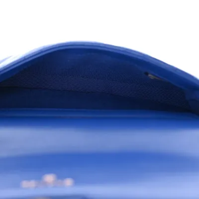 Designer Phone Holder – Blue Quilted Lambskin