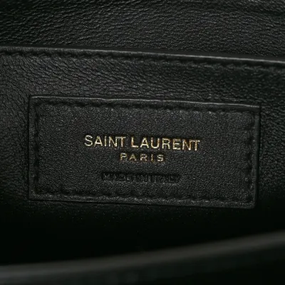 Saint Laurent Medium Cassandra Top Handle Dark Beige Classic Monogram Grain De Poudre Leather Aged Gold Hardware