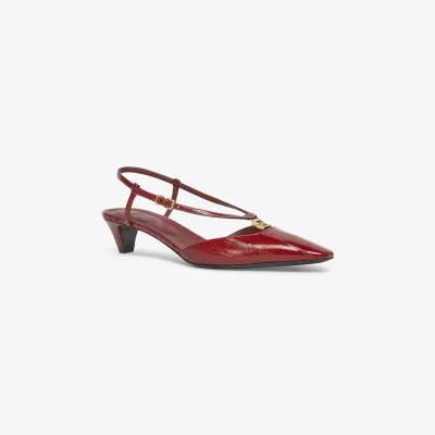 FENDI Red eel skin low - heeled slingers