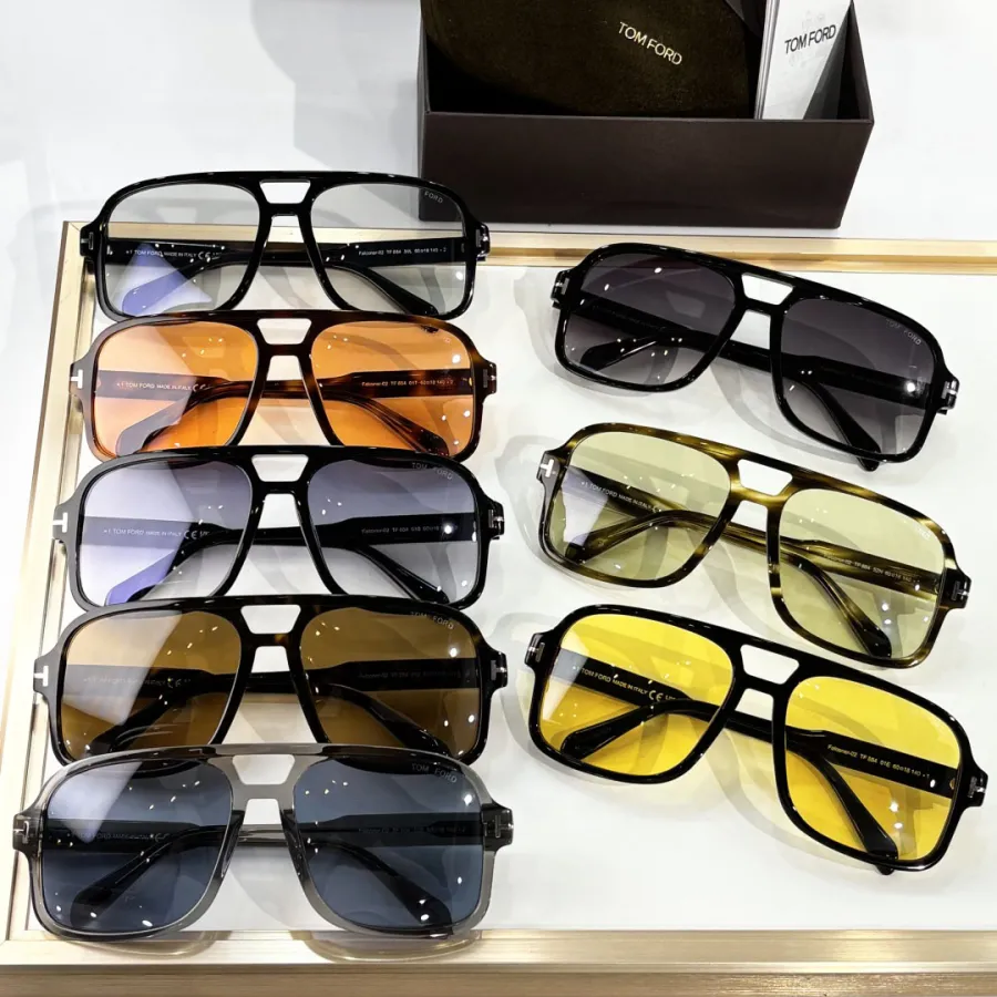 Tom Ford Pilot glasses transparent black/blue black/black/yellow black/black sepia/grey blue/leopard brown/citron leopard color Size 60口18-140