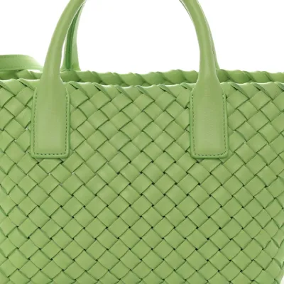 Bottega Veneta Mini Intrecciato Cabat Light Green Nappa Leather
