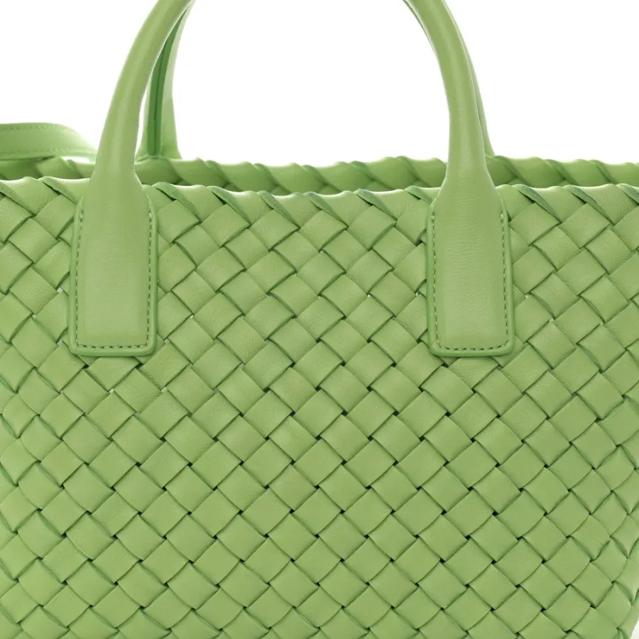 Bottega Veneta Mini Intrecciato Cabat Light Green Nappa Leather