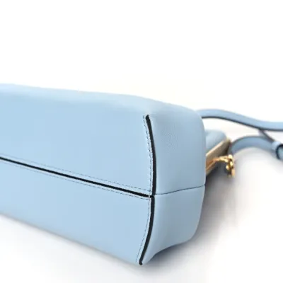 Fendi Small Fendi First Azzurro Baby Shiny Nappa Leather Gold Hardware