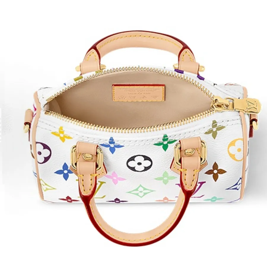 LOUIS VUITTON x Takashi Murakami NANO SPEEDY adjustable shoulder strap white Top-Handle Bags / Crossbody Bags