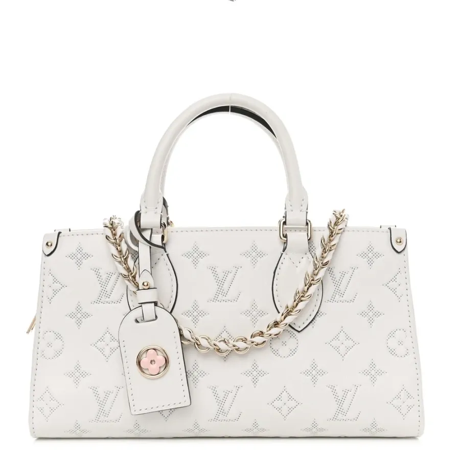 Louis Vuitton OnTheGo East West PM White Embossed Monogram Calfskin Leather Light Gold Hardware