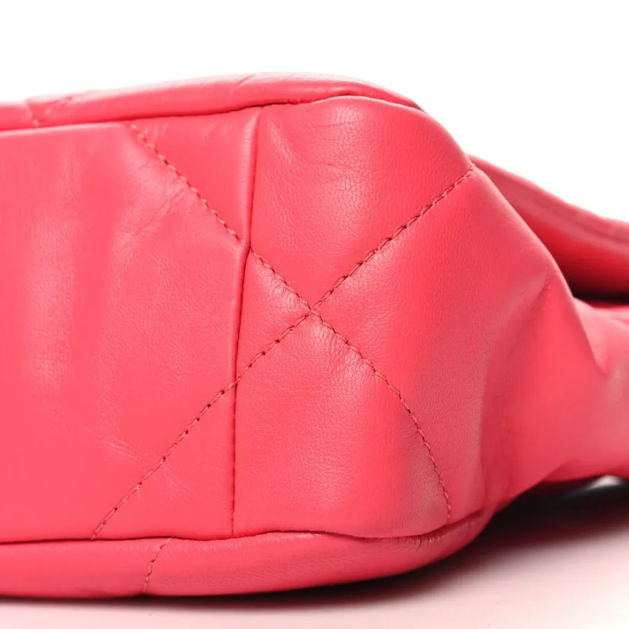 Chanel 19 Flap Medium Coral Quilted Goatskin Leather