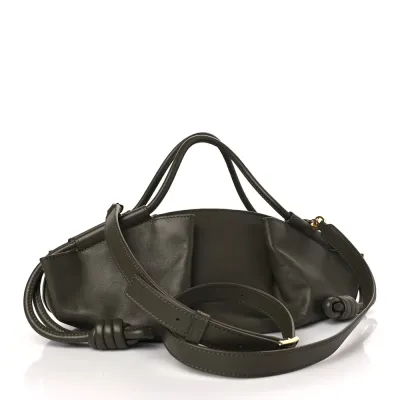Loewe Paseo Bag Small Dark Khaki Green Shiny Nappa Calfskin Leather