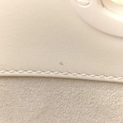 Dior Medium Lady D-Joy Latte Diamond Cannage Calfskin Leather Matte White Hardware