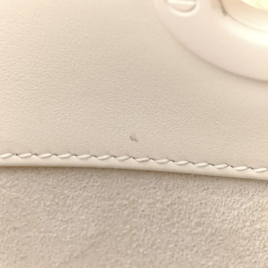 Dior Medium Lady D-Joy Latte Diamond Cannage Calfskin Leather Matte White Hardware