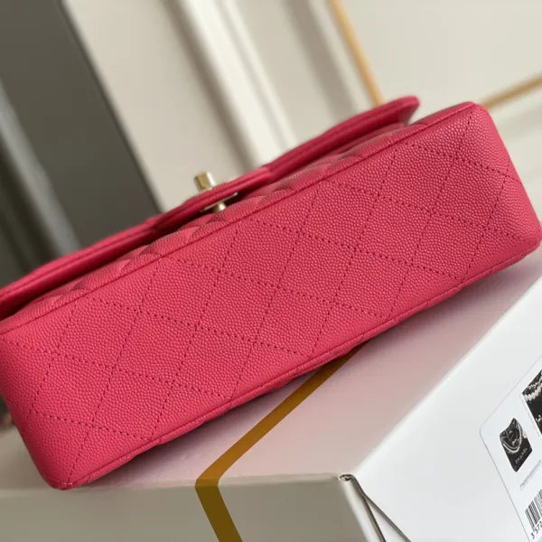 Chanel CF Rose red / Apricot color / Yellow / Blue  Quilted Caviar Leather Crossbody Bags - Image 5