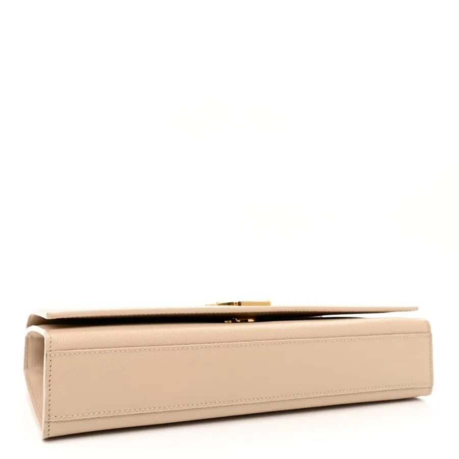 Saint Laurent Medium Kate Satchel Nude Powder Monogram Grain De Poudre Leather Gold Hardware