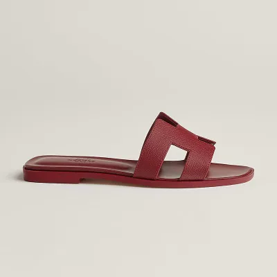 HERMES Oran Red Slippers