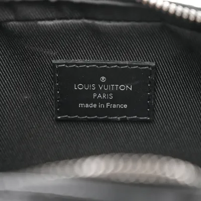 Louis Vuitton Nano Porte Documents Voyage BB Black Monogram Eclipse Canvas Silver Hardware