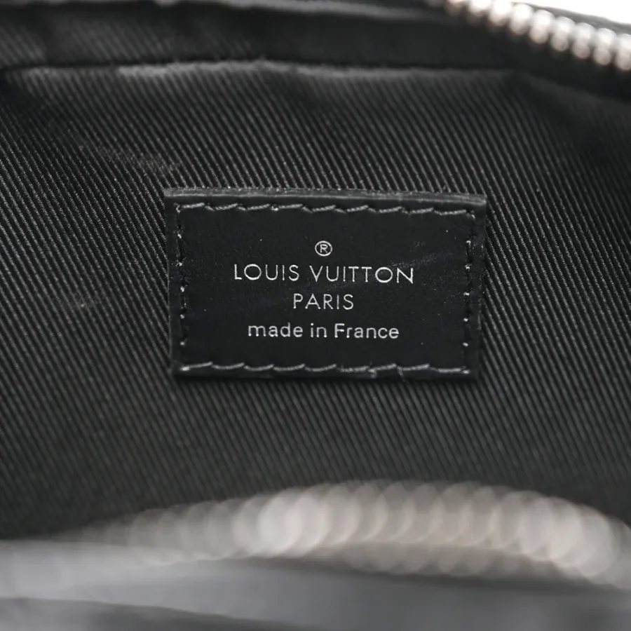 Louis Vuitton Nano Porte Documents Voyage BB Black Monogram Eclipse Canvas Silver Hardware