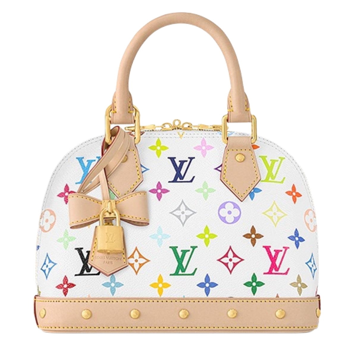 LOUIS VUITTON x Takashi Murakami NANO SPEEDY alça de ombro ajustável branca tricolor