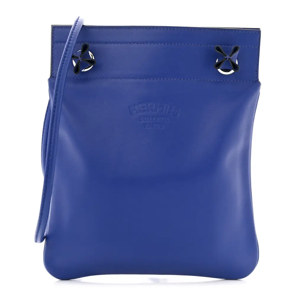 Hermès Mini Aline Azul Elétrico Milo em Pele de Cordeiro e Couro Swift
