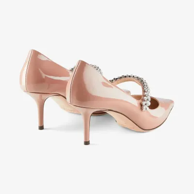 JIMMY CHOO Crystal Ballet pink patent leather heels