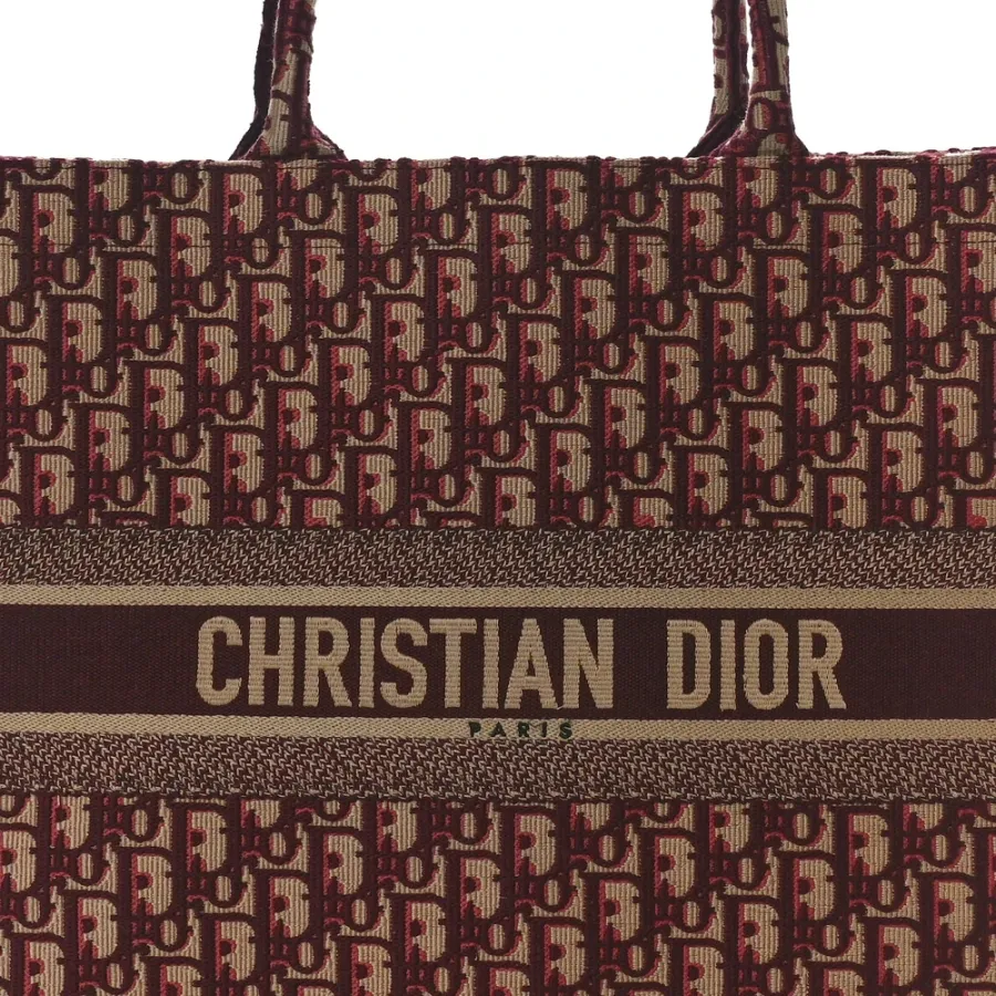Dior Large Book Tote Burgundy Multicolor Oblique Canvas