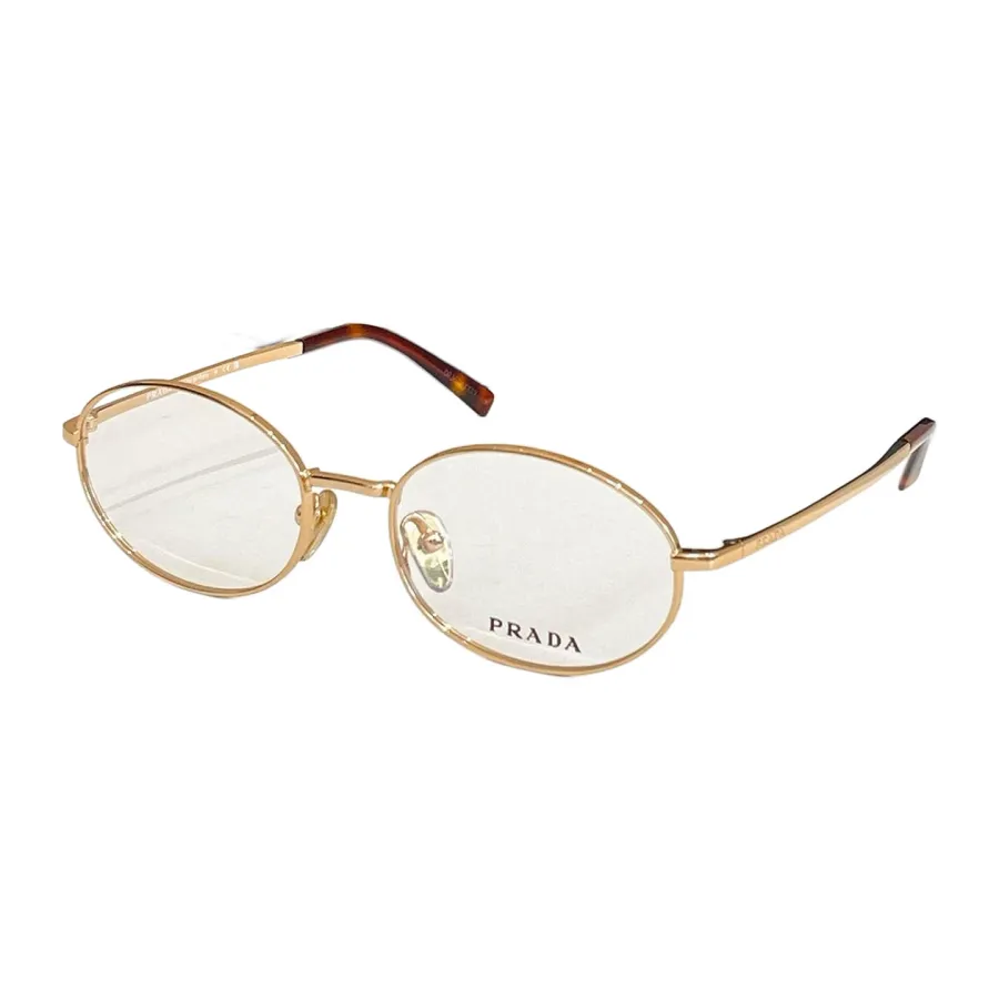 Prada Oval frame glasses silver/silver black/gold black/leopard color transparent lens Size 53口19-135