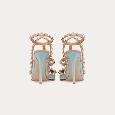 VALENTINO Patent leather lace-up rivet heels