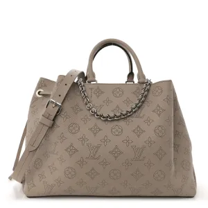 Louis Vuitton Bella Tote MM Galet Mahina Leather Silver Hardware