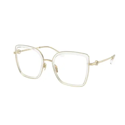 CHANEL square frame glasses light gold color size 56口-18-142