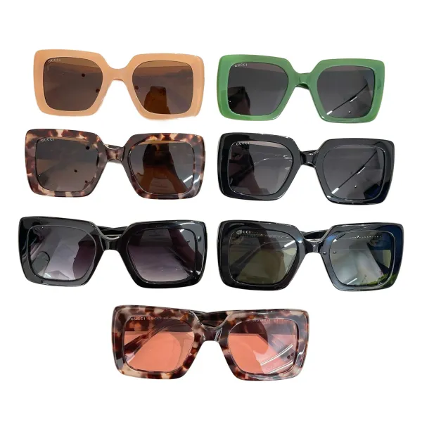 Gucci square frame glasses green/green black/tawny/black/eggplant black/leopard coral/leopard brown color Size 53口24-145 - Image 8