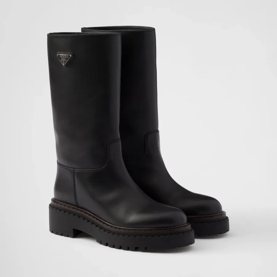 PRADA Leather long boots