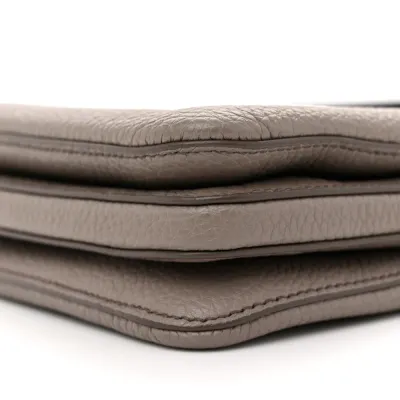 Prada Mini Soft Zippered Shoulder Bag Clay Grey Vitello Daino Leather Gold Hardware