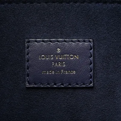 Louis Vuitton On My Side MM Navy Braided Mahina Calfskin Leather Brass Hardware