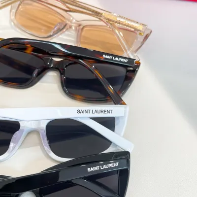 Saint Laurent square frame glasses white/black/tawny/leopard color Size 54口17-145