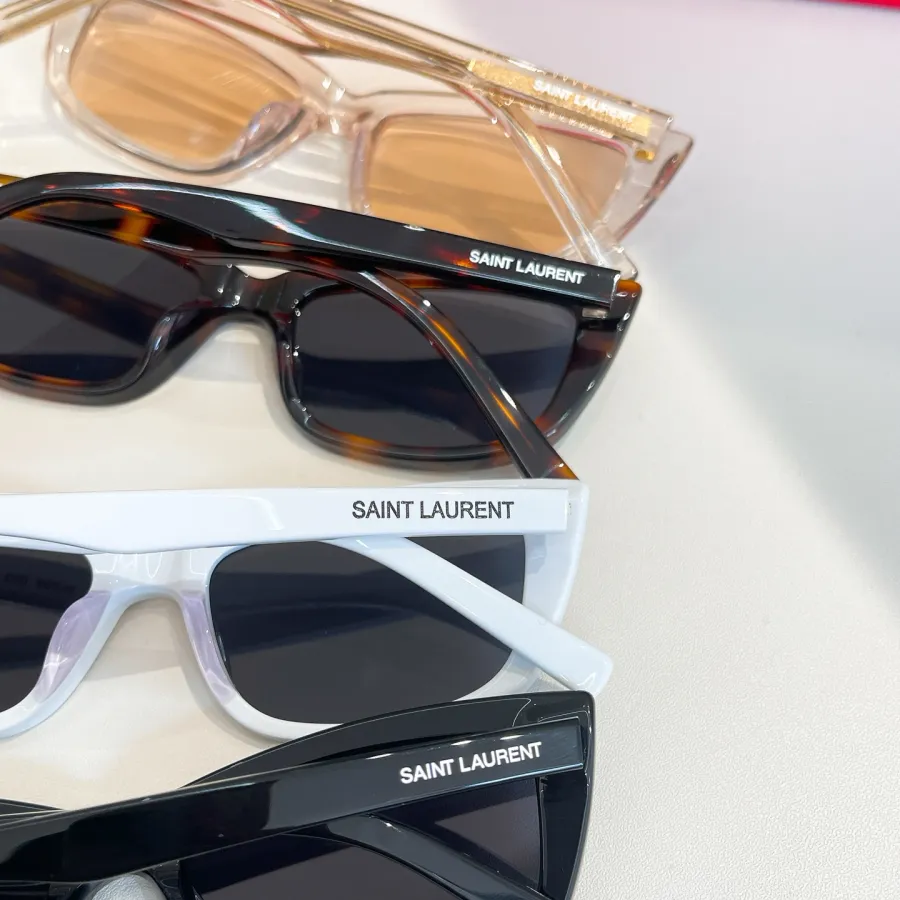 Saint Laurent square frame glasses white/black/tawny/leopard color Size 54口17-145