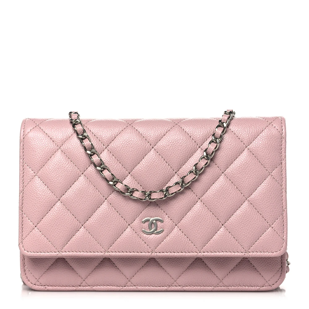 Bolsa Grade Chanel Wallet On Chain - Caviar Rosa Claro