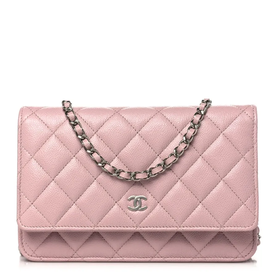 Grade Chanel Wallet On Chain - Light Pink Caviar