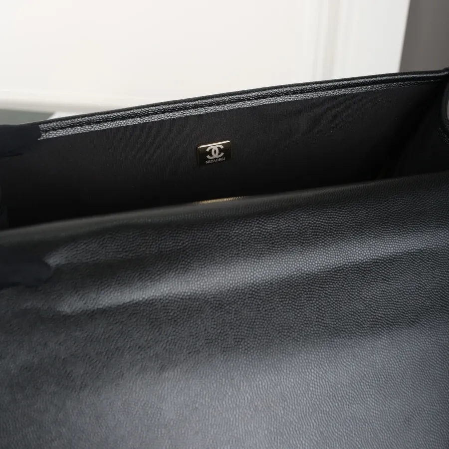 Chanel Black Quilted Caviar Leathe Backpacks