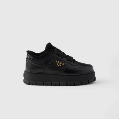 PRADA Black leather sneakers