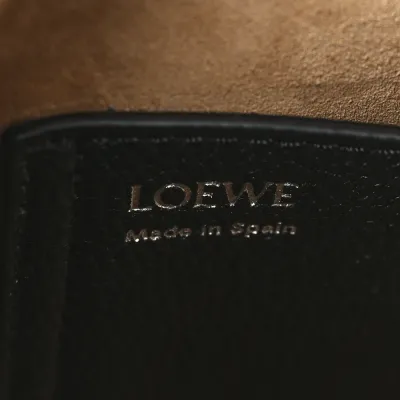Loewe Pebble Bucket Bag Mini Black Soft Grained Calfskin Leather Palladium Hardware