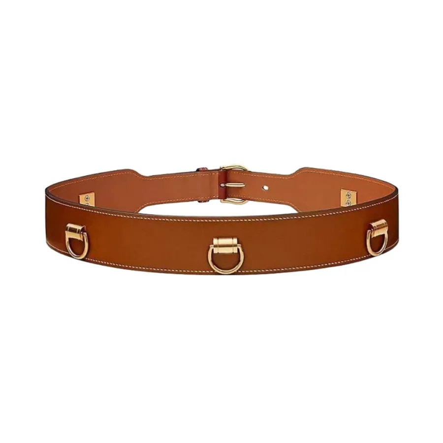 Hermès Women' s Belt In Black/Brown Calfskin With Gold/Silver Hardware 45mm