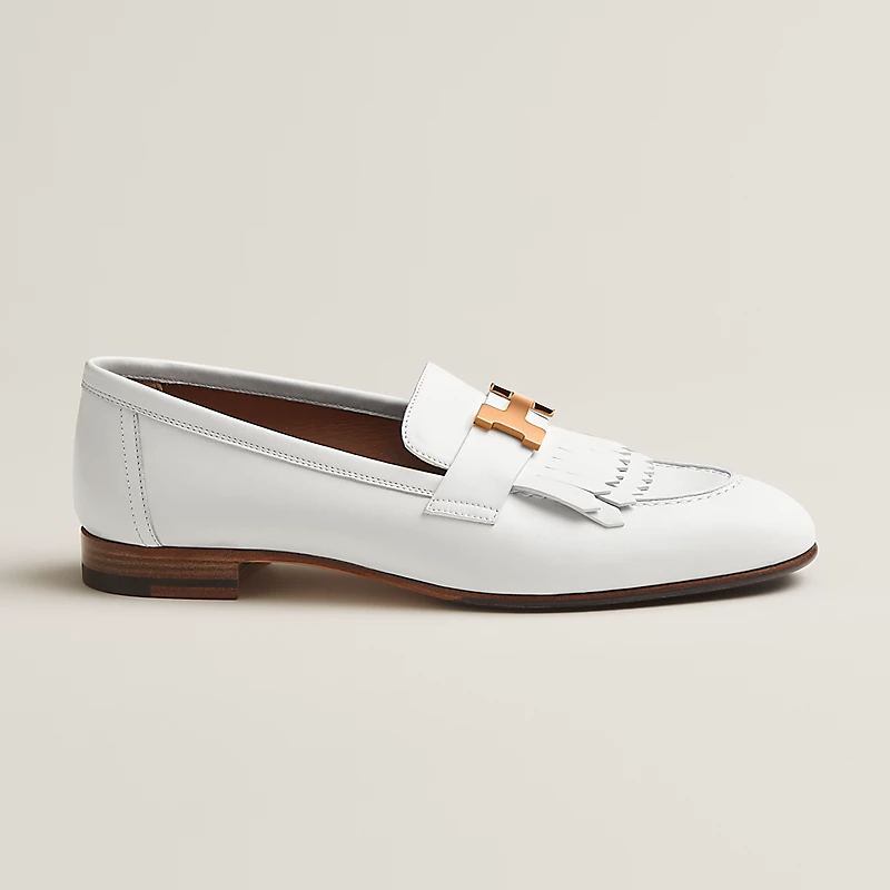 HERMES Loafers Royal White