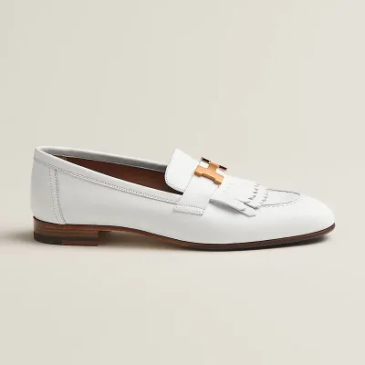 HERMES Royal White Loafers