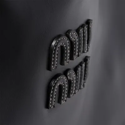 Miu Miu Calfskin Leather Black Shoulder Bags