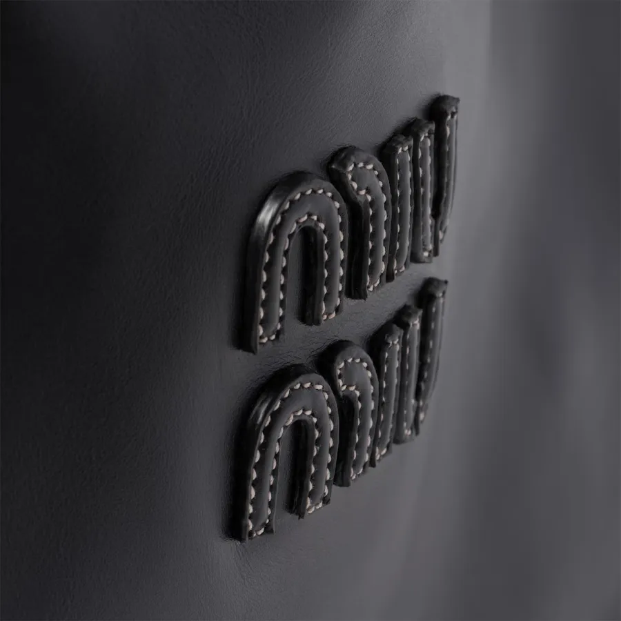 Miu Miu Calfskin Leather Black Shoulder Bags