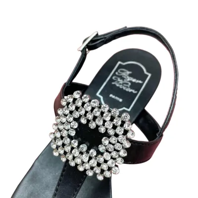 Roger Vivier Viv' By The Sea Sandals In White/Black/Blue/Silver/Brown Leather With Crystal Buckle