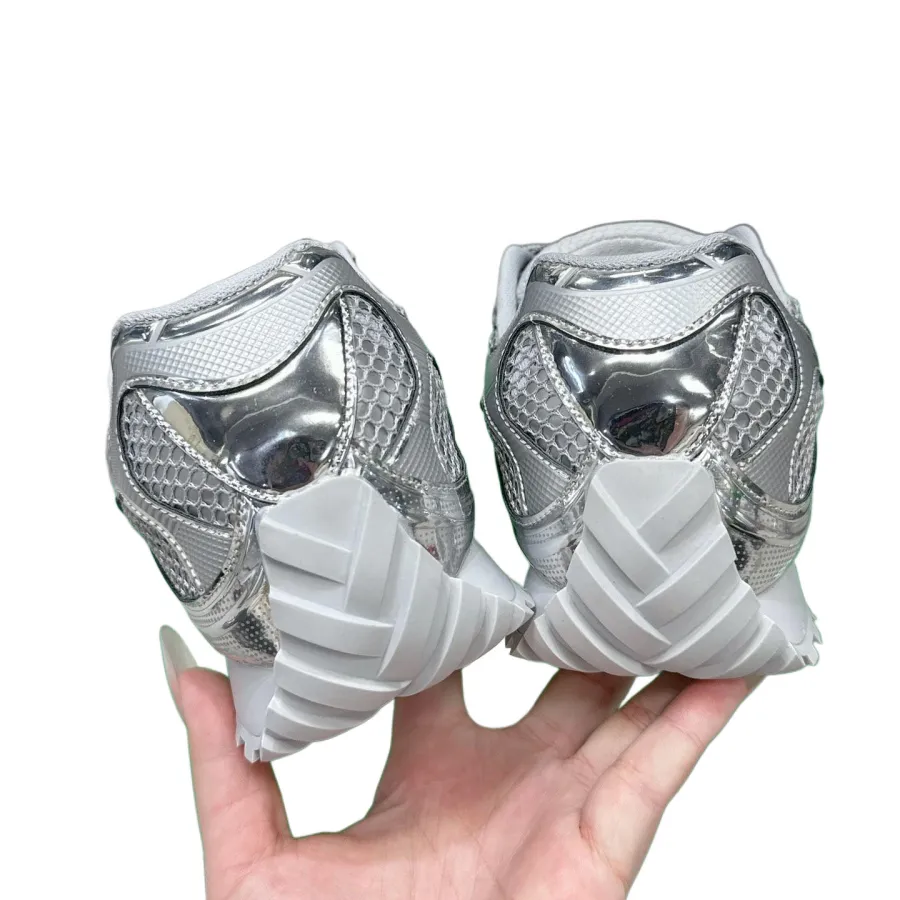 Bottega Veneta Orbit Sneakers In Black/Silver Technical Fabric And Mesh Lace-Up Sneaker