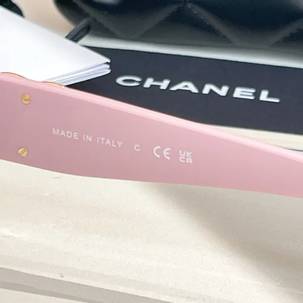 CHANEL square frame glasses pink brown color size 52口22-140 - Image 3