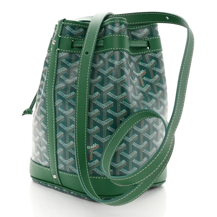 Goyard Petit Flot Bucket Bag PM Green Goyardine Canvas