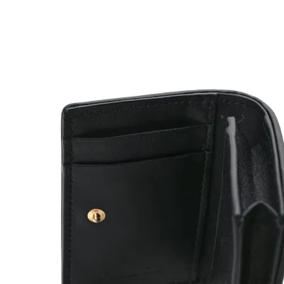 Dior Small Lady Dior Flap Card Holder Black Cannage Lambskin Leather Gold Hardware