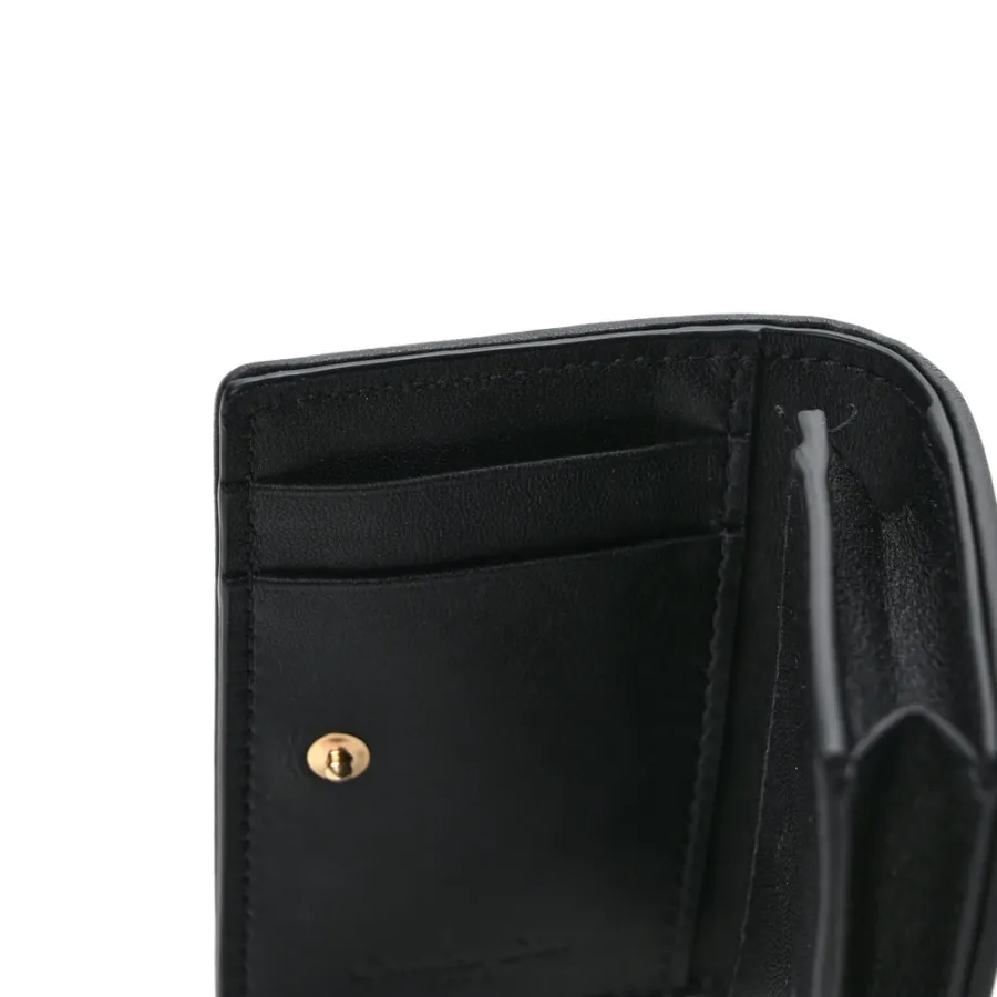 Dior Small Lady Dior Flap Card Holder Black Cannage Lambskin Leather Gold Hardware