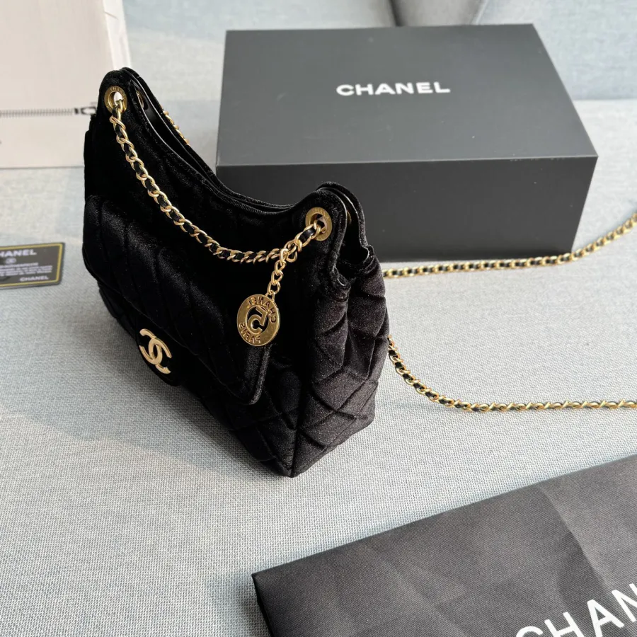 Chanel Black velvet Crossbody Bags
